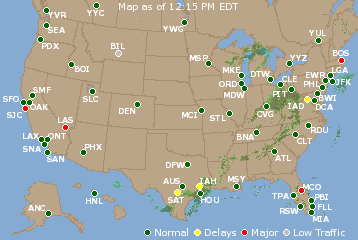 National Airport Delays Map