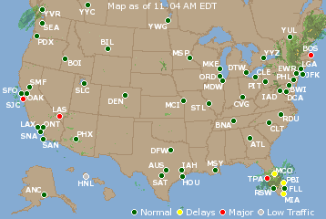 National Airport Delays Map