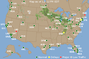 National Airport Delays Map