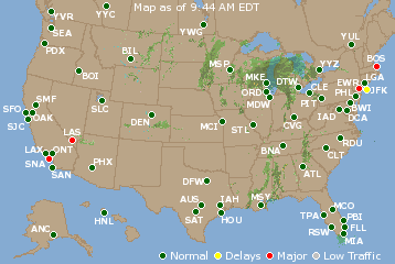 National Airport Delays Map