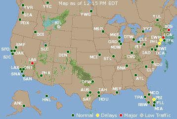 National Airport Delays Map