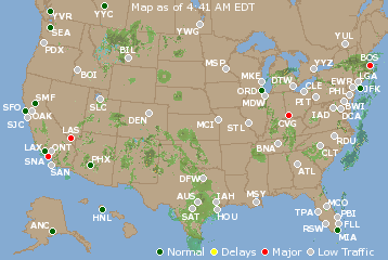 National Airport Delays Map