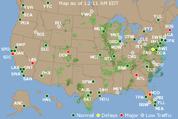 National Airport Delays Map