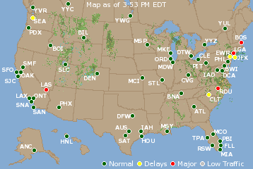 National Airport Delays Map