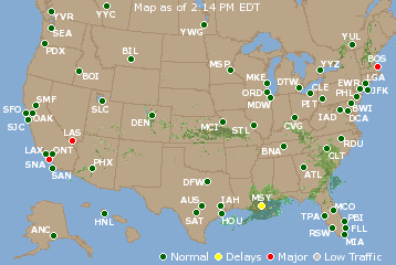 National Airport Delays Map