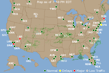 National Airport Delays Map
