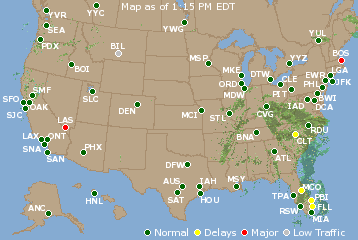 National Airport Delays Map