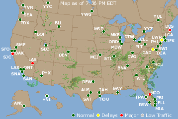 National Airport Delays Map