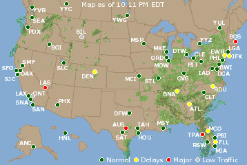 National Airport Delays Map