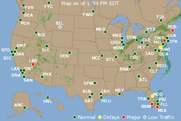 National Airport Delays Map
