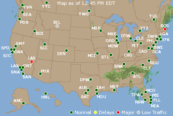 National Airport Delays Map