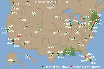 National Airport Delays Map
