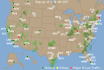 National Airport Delays Map
