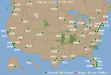 National Airport Delays Map