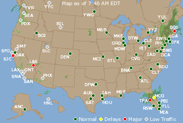 National Airport Delays Map