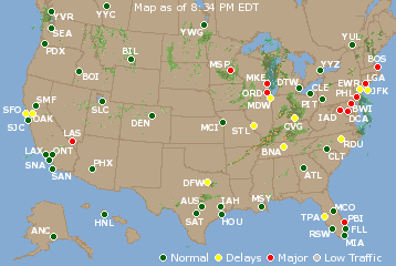 National Airport Delays Map