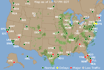 National Airport Delays Map