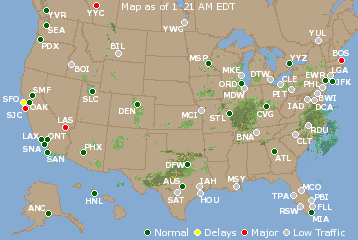 National Airport Delays Map