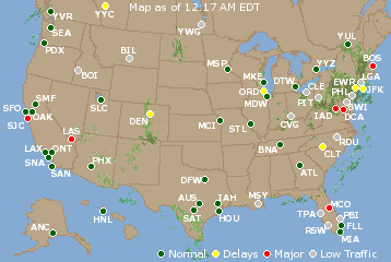 National Airport Delays Map