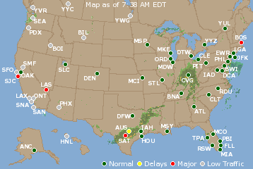 National Airport Delays Map