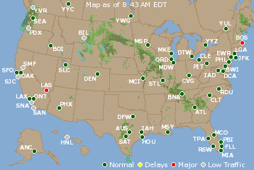 National Airport Delays Map