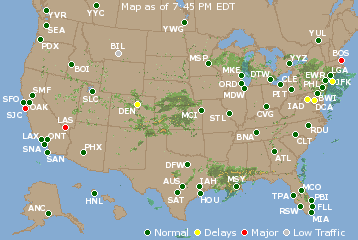 National Airport Delays Map