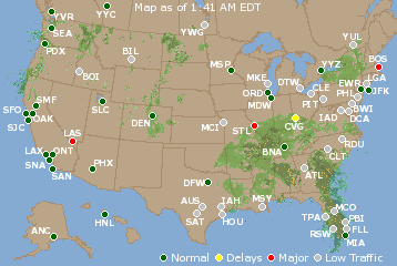 National Airport Delays Map