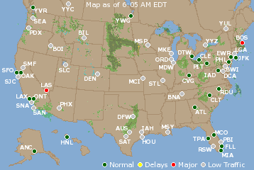 National Airport Delays Map