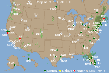 National Airport Delays Map