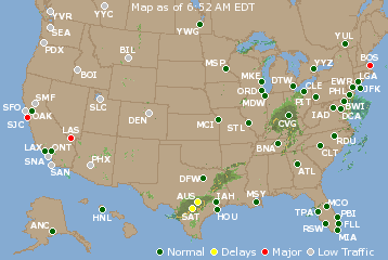 National Airport Delays Map