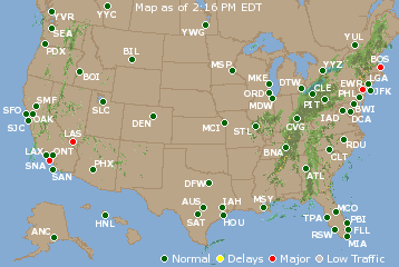 National Airport Delays Map
