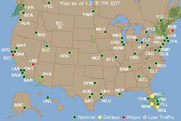 National Airport Delays Map