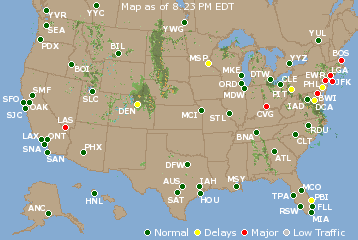 National Airport Delays Map