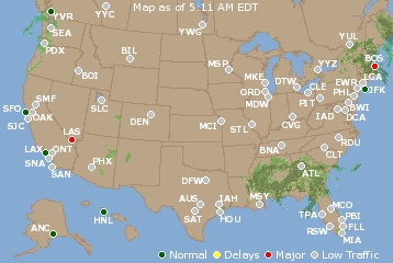 National Airport Delays Map