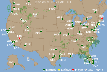 National Airport Delays Map