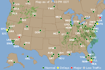 National Airport Delays Map