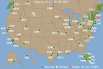 National Airport Delays Map