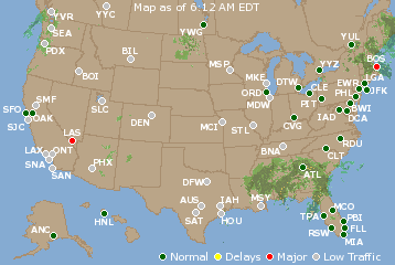 National Airport Delays Map