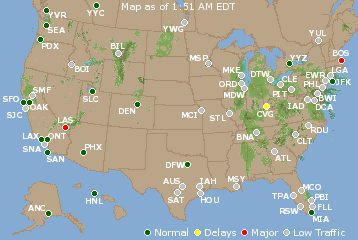 National Airport Delays Map