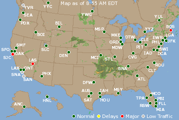 National Airport Delays Map