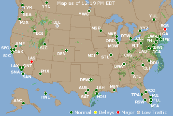 National Airport Delays Map