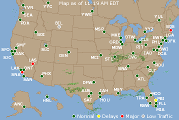 National Airport Delays Map