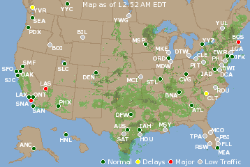 National Airport Delays Map