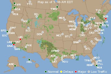 National Airport Delays Map