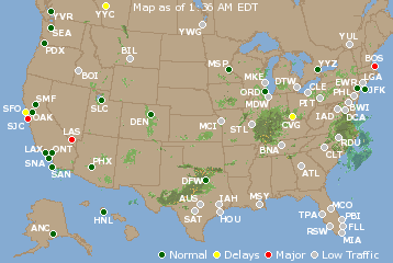 National Airport Delays Map