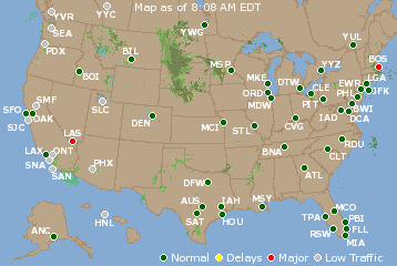 National Airport Delays Map