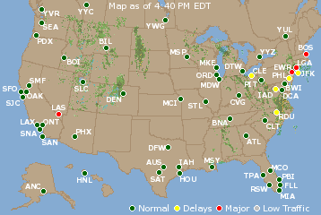 National Airport Delays Map