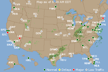 National Airport Delays Map