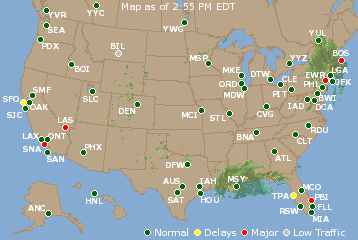 National Airport Delays Map