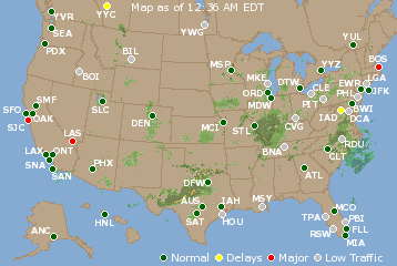 National Airport Delays Map